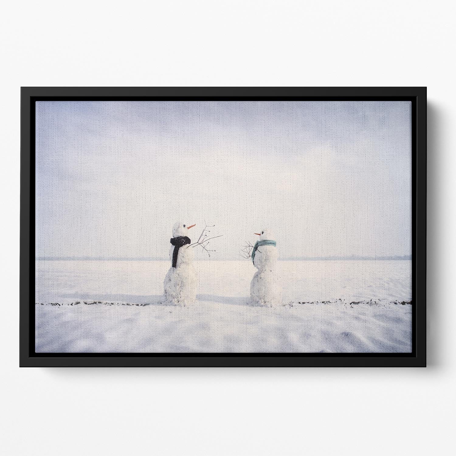 You and I Snowmen Floating Framed Canvas - 1x - 2
