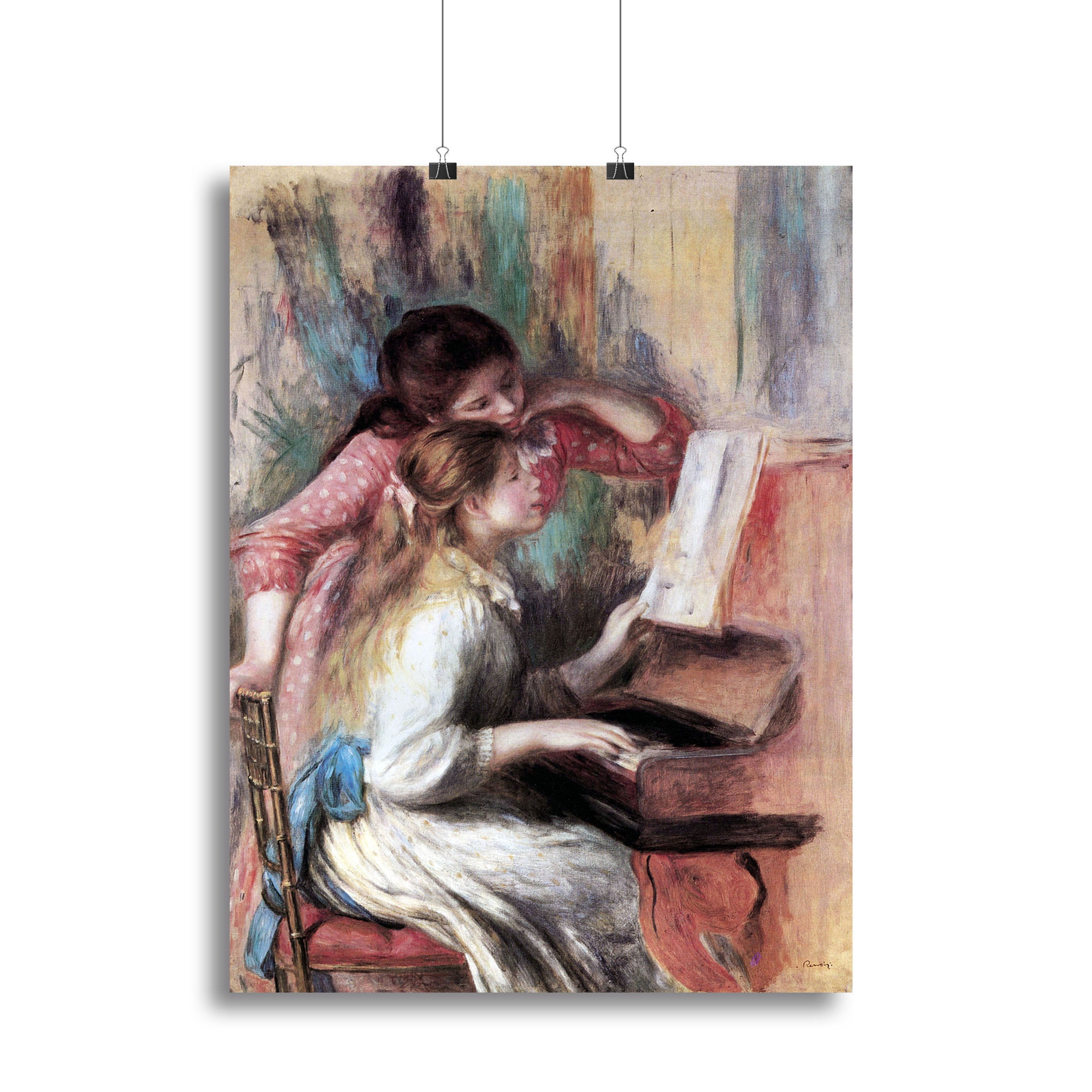 Young girls at the piano 1 by Renoir Poster - Unframed
