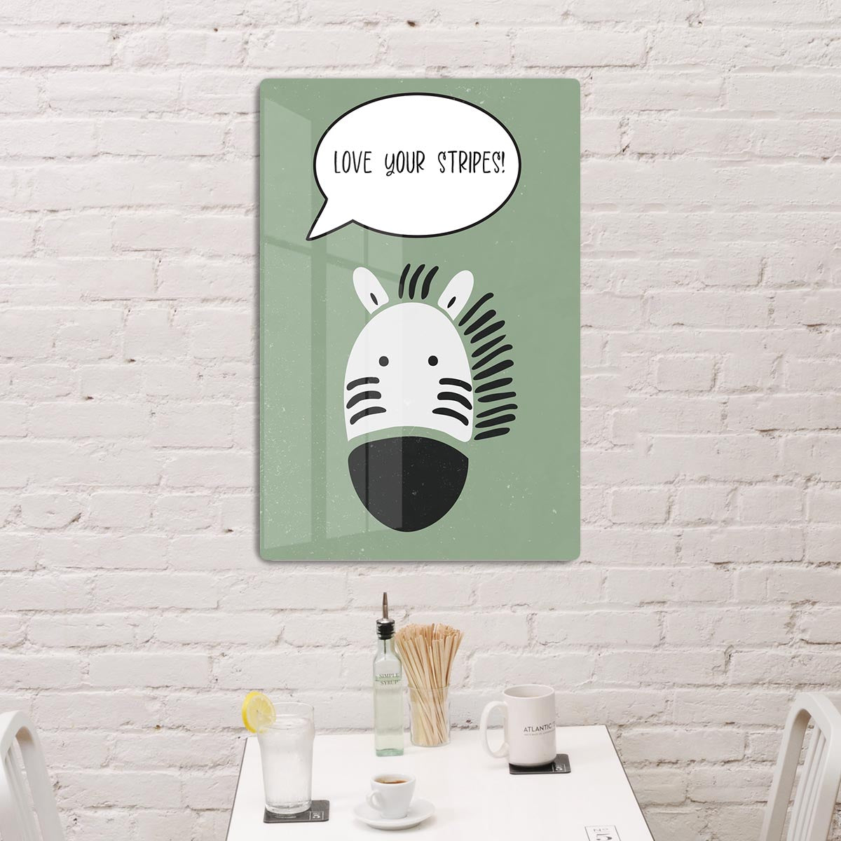 Zebra nursery print Acrylic Block - 1x - 3