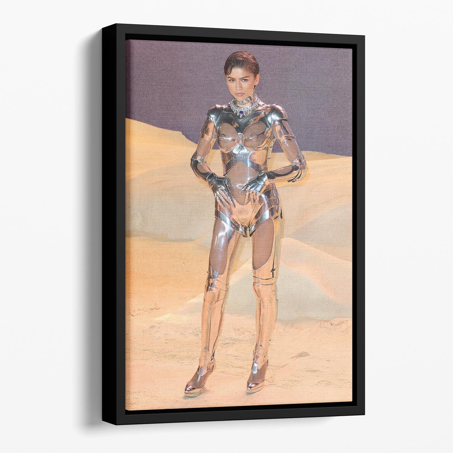 Zendaya at the premiere of Dune part two Floating Framed Canvas - Canvas Art Rocks - 1