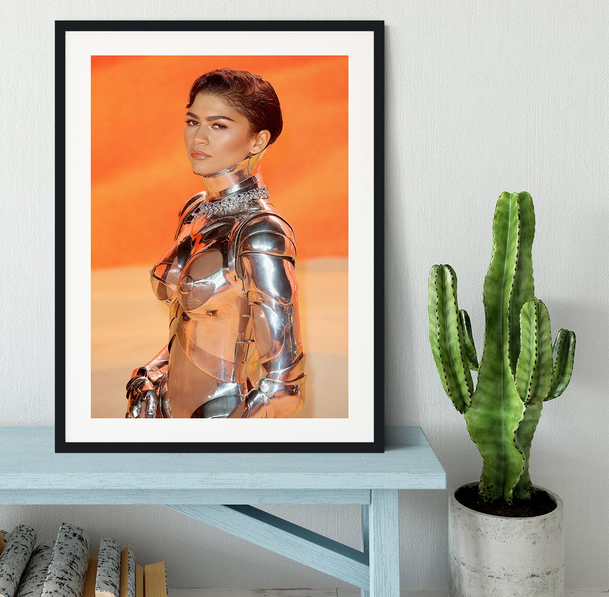 Zendaya at the premiere of Dune part two close up Framed Print - Canvas Art Rocks - 1