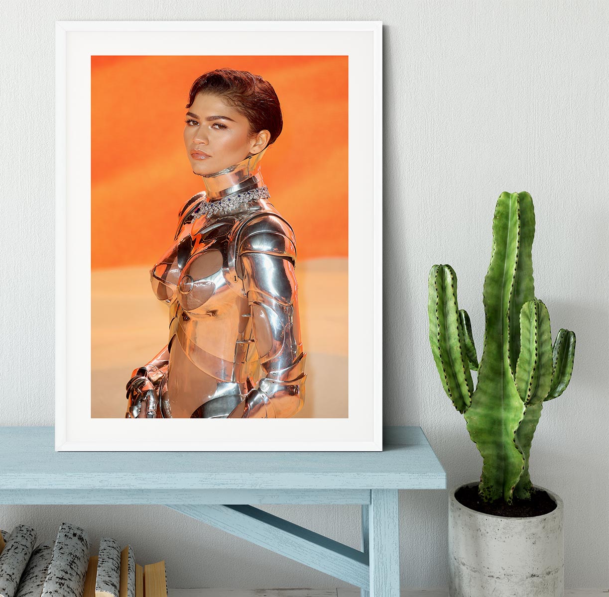 Zendaya at the premiere of Dune part two close up Framed Print - Canvas Art Rocks - 5