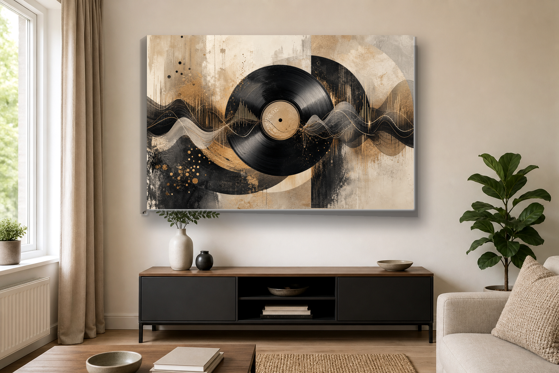 Abstract Vinyl Soundwave Canvas Print