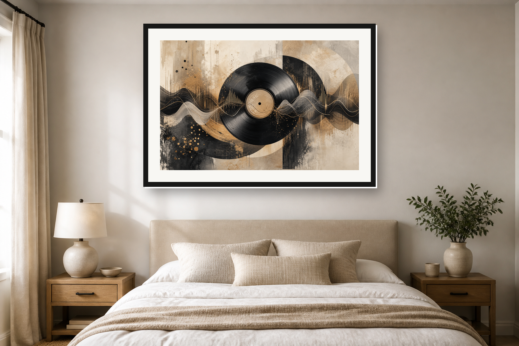 Abstract Vinyl Soundwave Framed Print or Poster