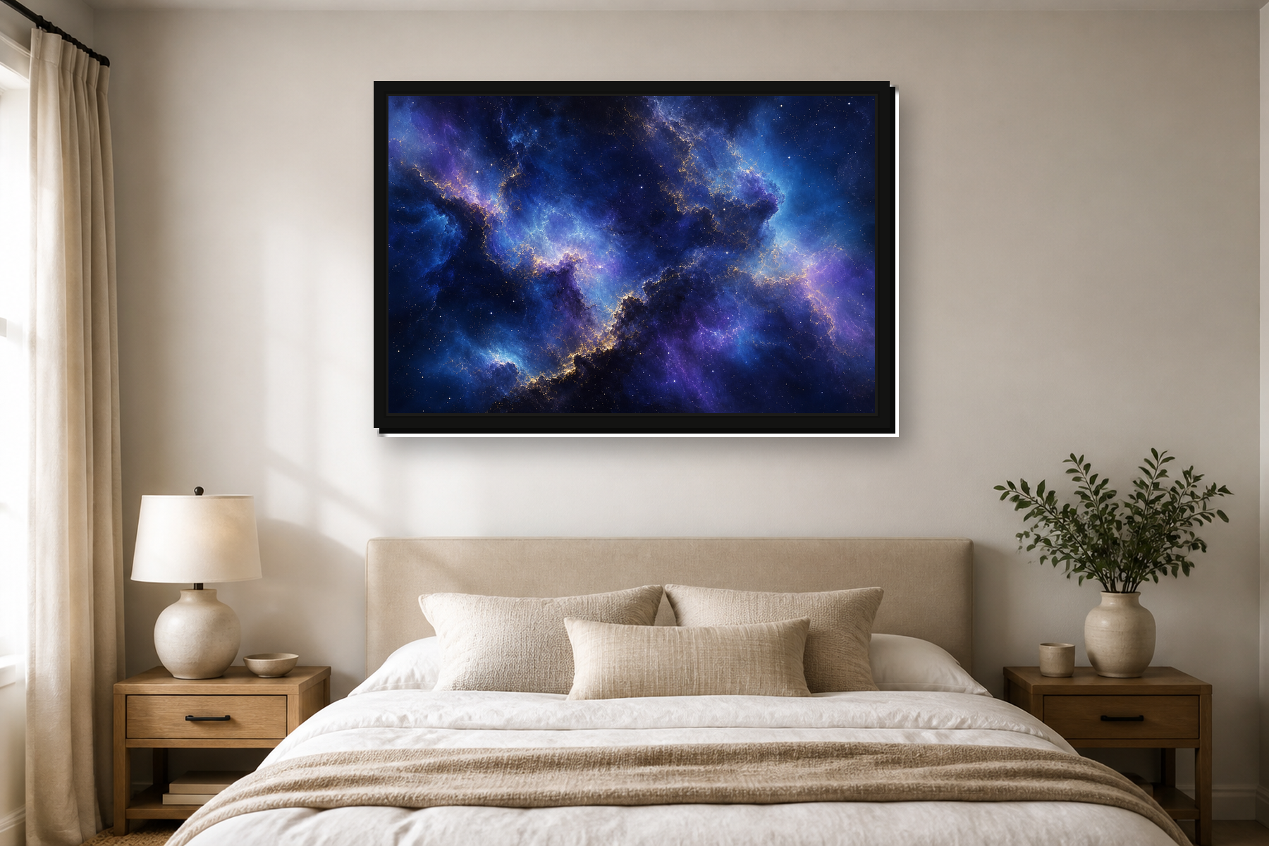 Deep Space Nebula Floating Framed Canvas