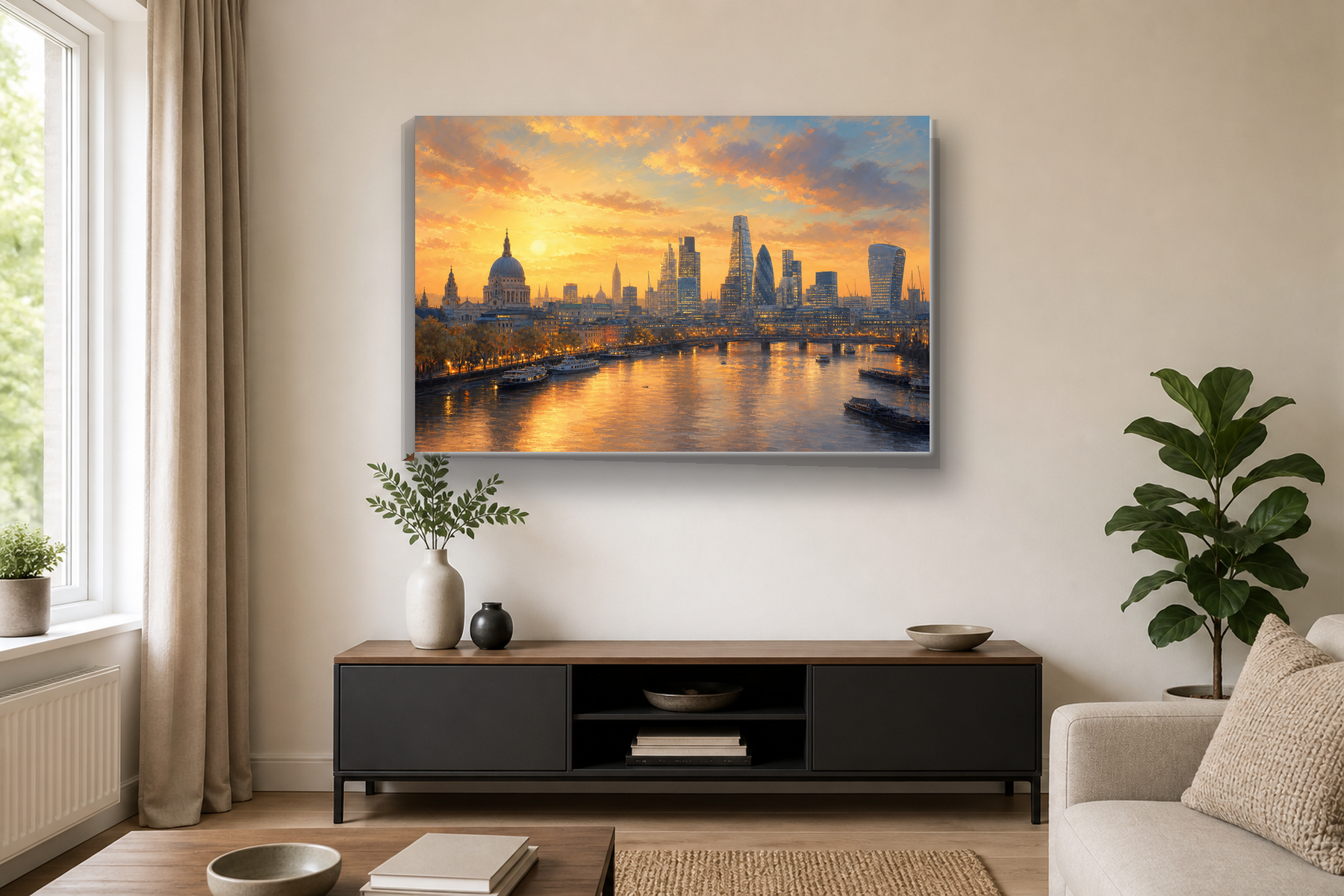 Golden Hour London Skyline Canvas Print