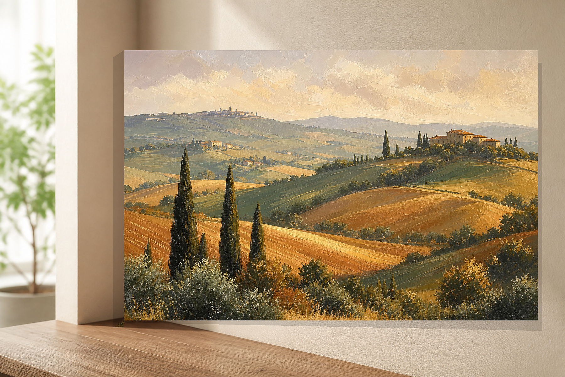 Tuscan Cypress Hills Landscape Canvas Print