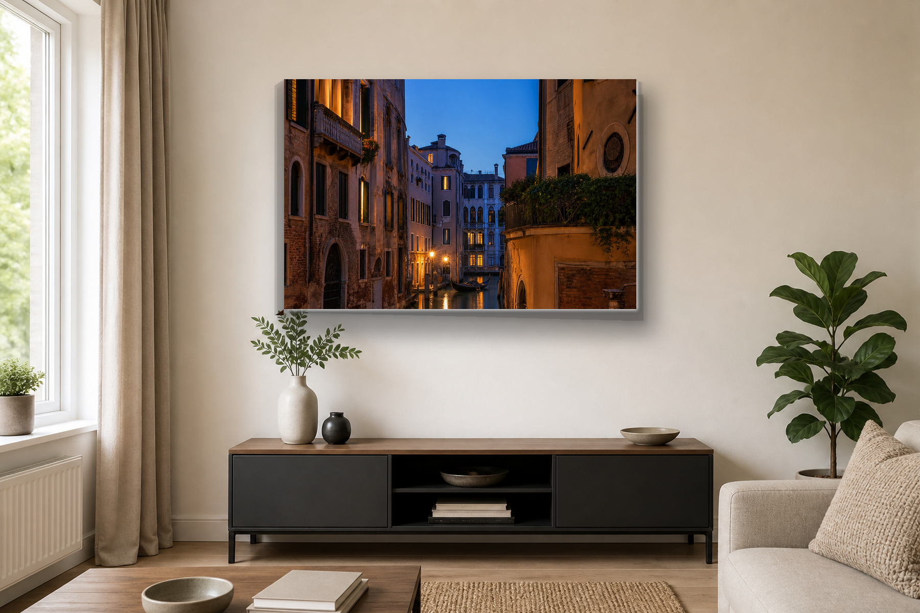 Venice Canal at Blue Hour Canvas Print