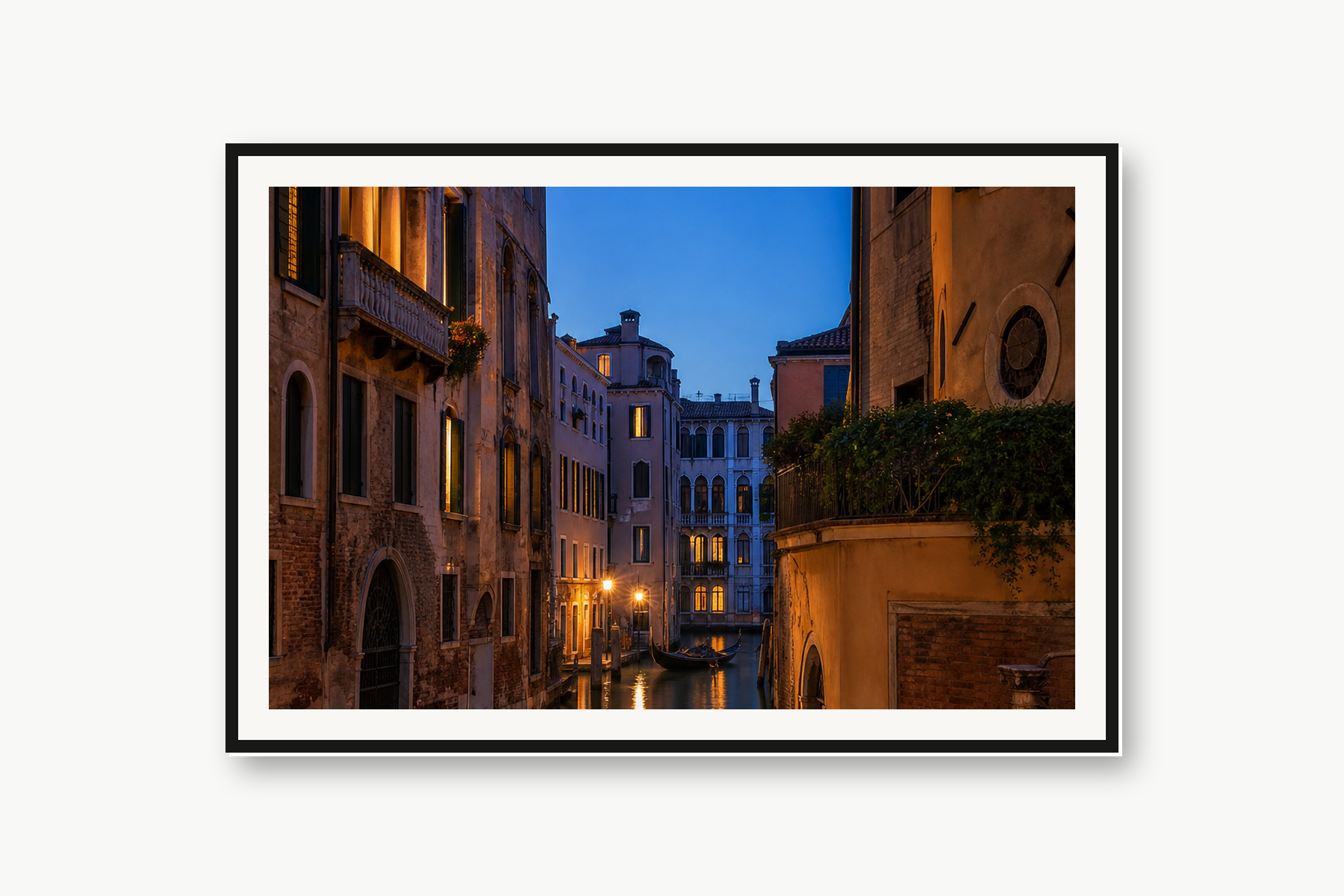 Venice Canal at Blue Hour Framed Print or Poster