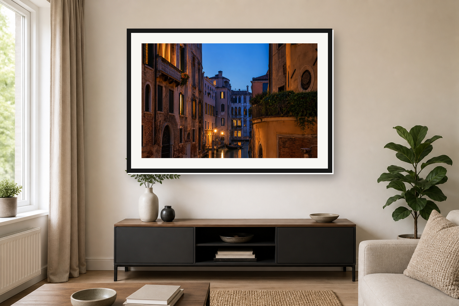 Venice Canal at Blue Hour Framed Print or Poster