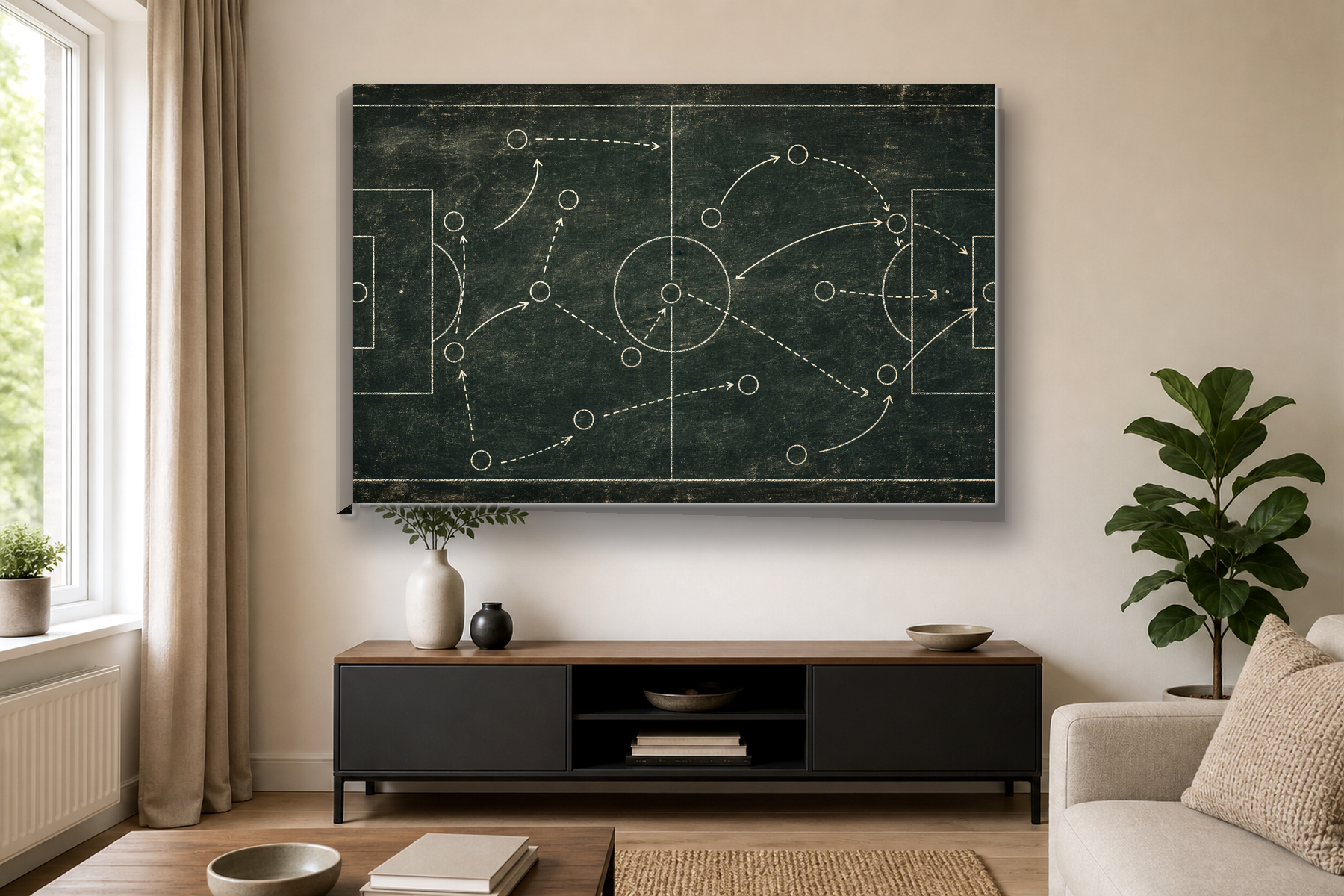 Vintage Football Tactics Board Canvas Print