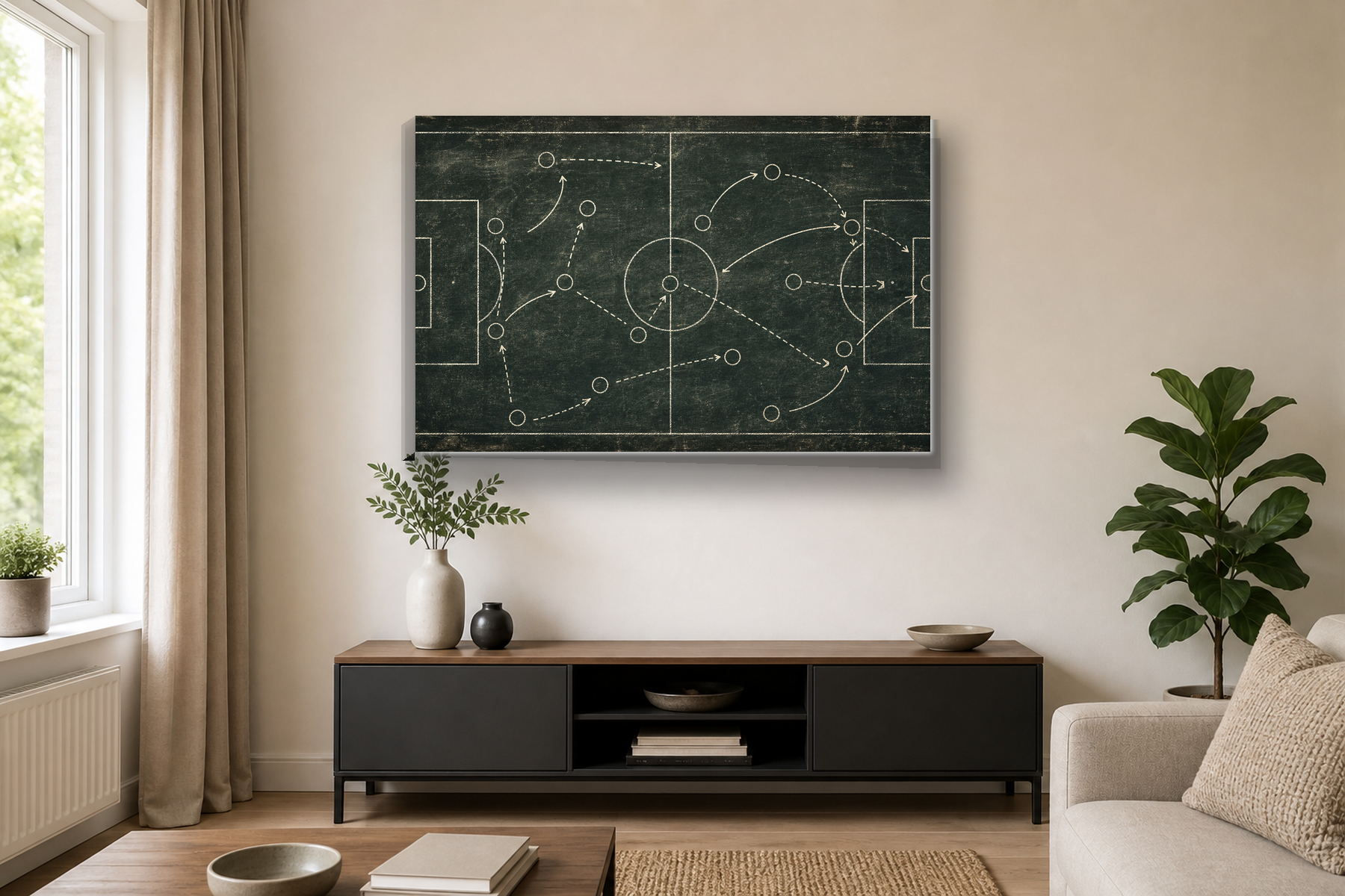 Vintage Football Tactics Board Canvas Print