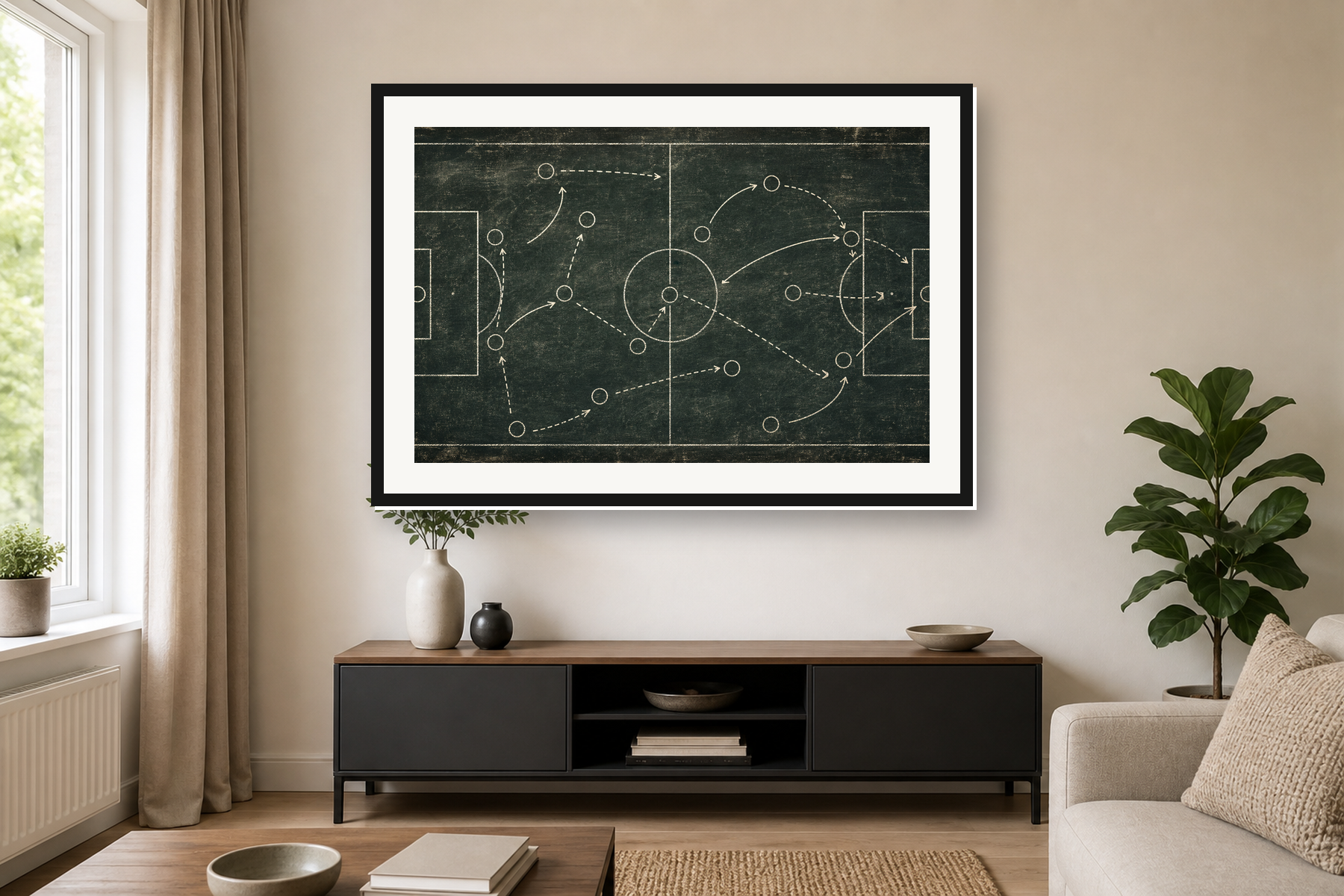 Vintage Football Tactics Board Framed Print or Poster