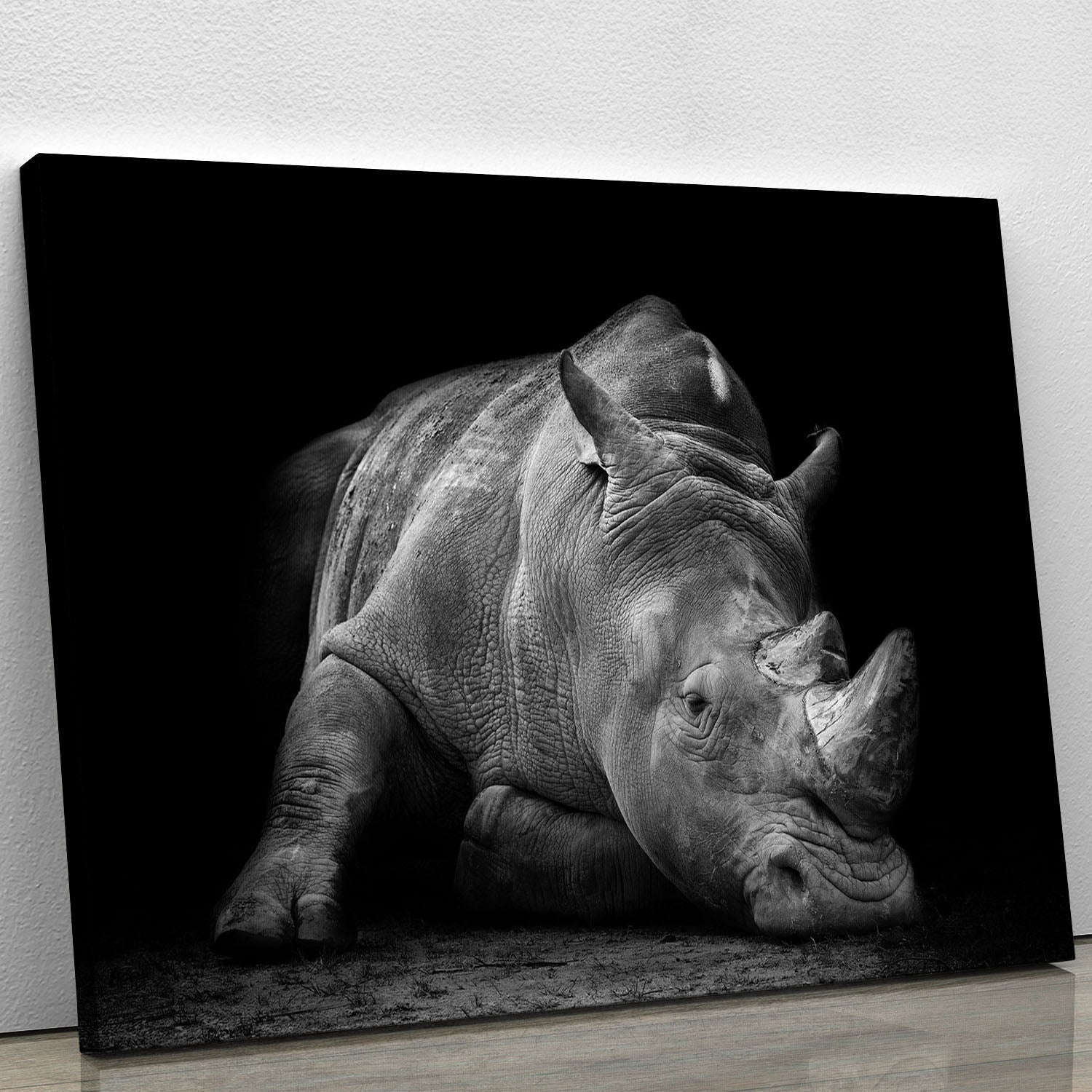 Black And White Rhink Canvas Print or Poster - Canvas Art Rocks - 1