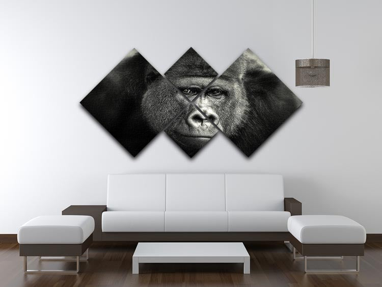 Gorilla 4 Square Multi Panel Canvas - Canvas Art Rocks - 3