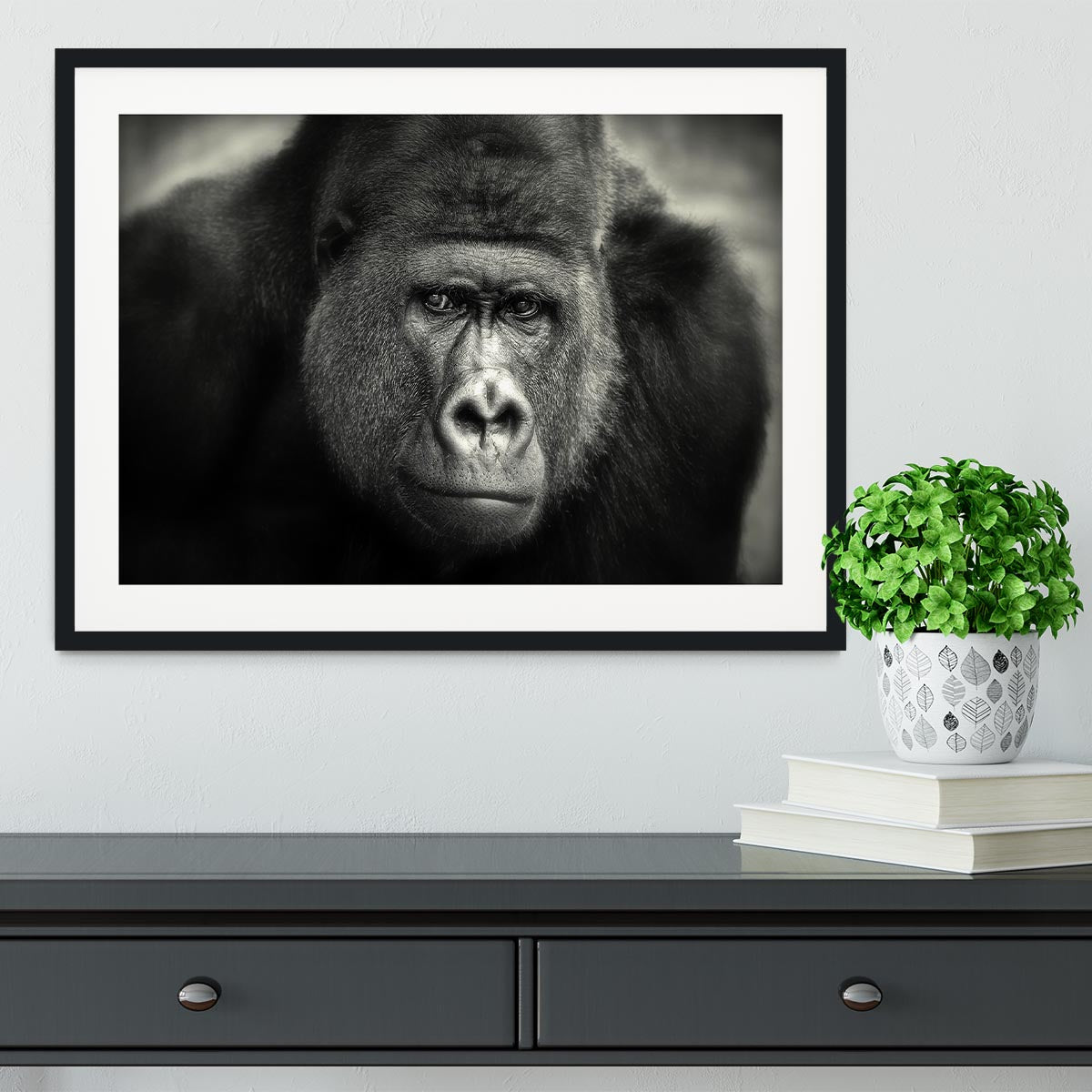 Gorilla Framed Print - Canvas Art Rocks - 1