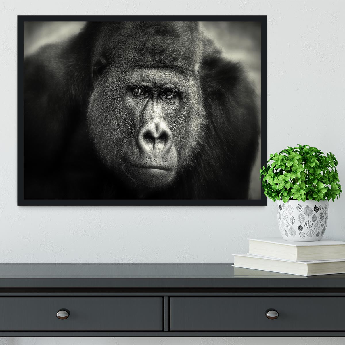 Gorilla Framed Print - Canvas Art Rocks - 2