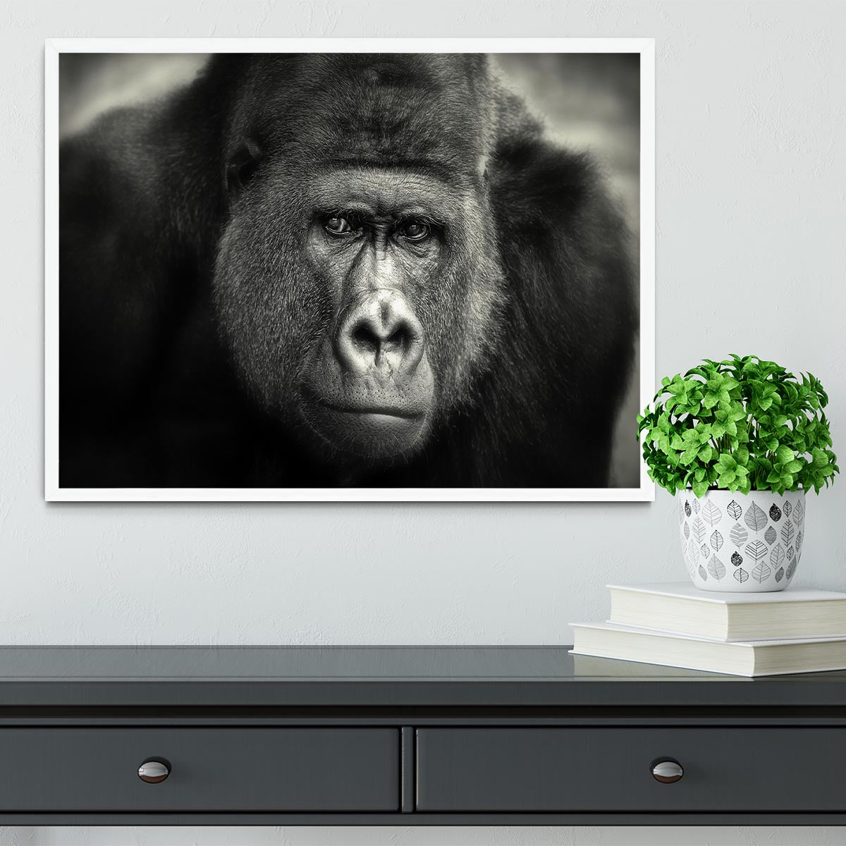 Gorilla Framed Print - Canvas Art Rocks -6
