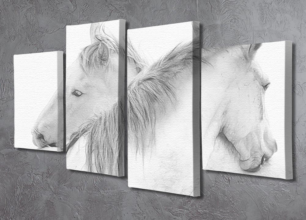 Horses 4 Split Panel Canvas - Canvas Art Rocks - 2