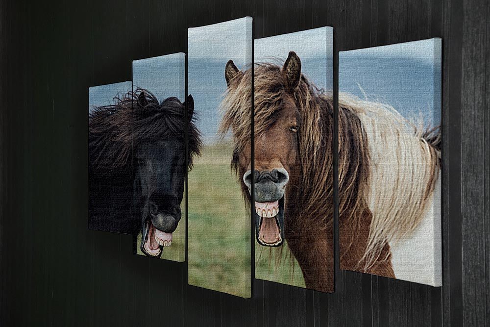 Smiling Horses 5 Split Panel Canvas - Canvas Art Rocks - 2