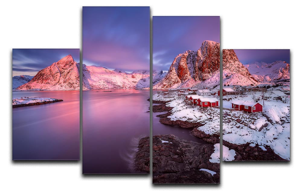 The Snowy Lofoten 4 Split Panel Canvas - Canvas Art Rocks - 1