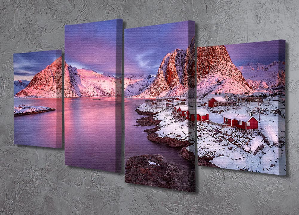 The Snowy Lofoten 4 Split Panel Canvas - Canvas Art Rocks - 2