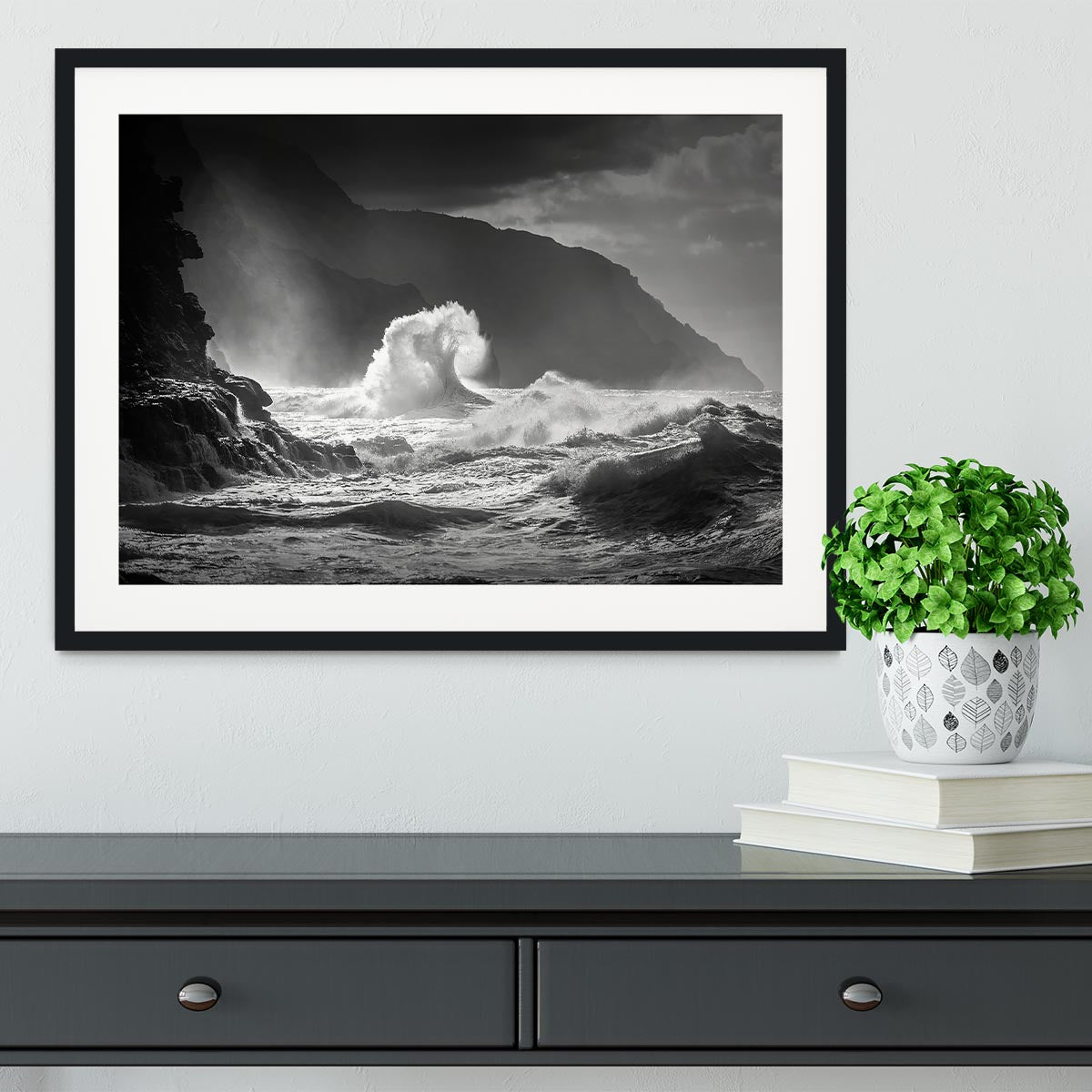 Pacific Ocean Waves Framed Print - Canvas Art Rocks - 1