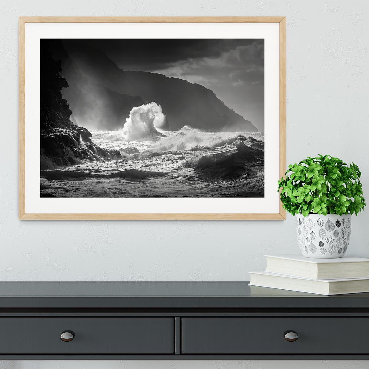 Pacific Ocean Waves Framed Print - Canvas Art Rocks - 3