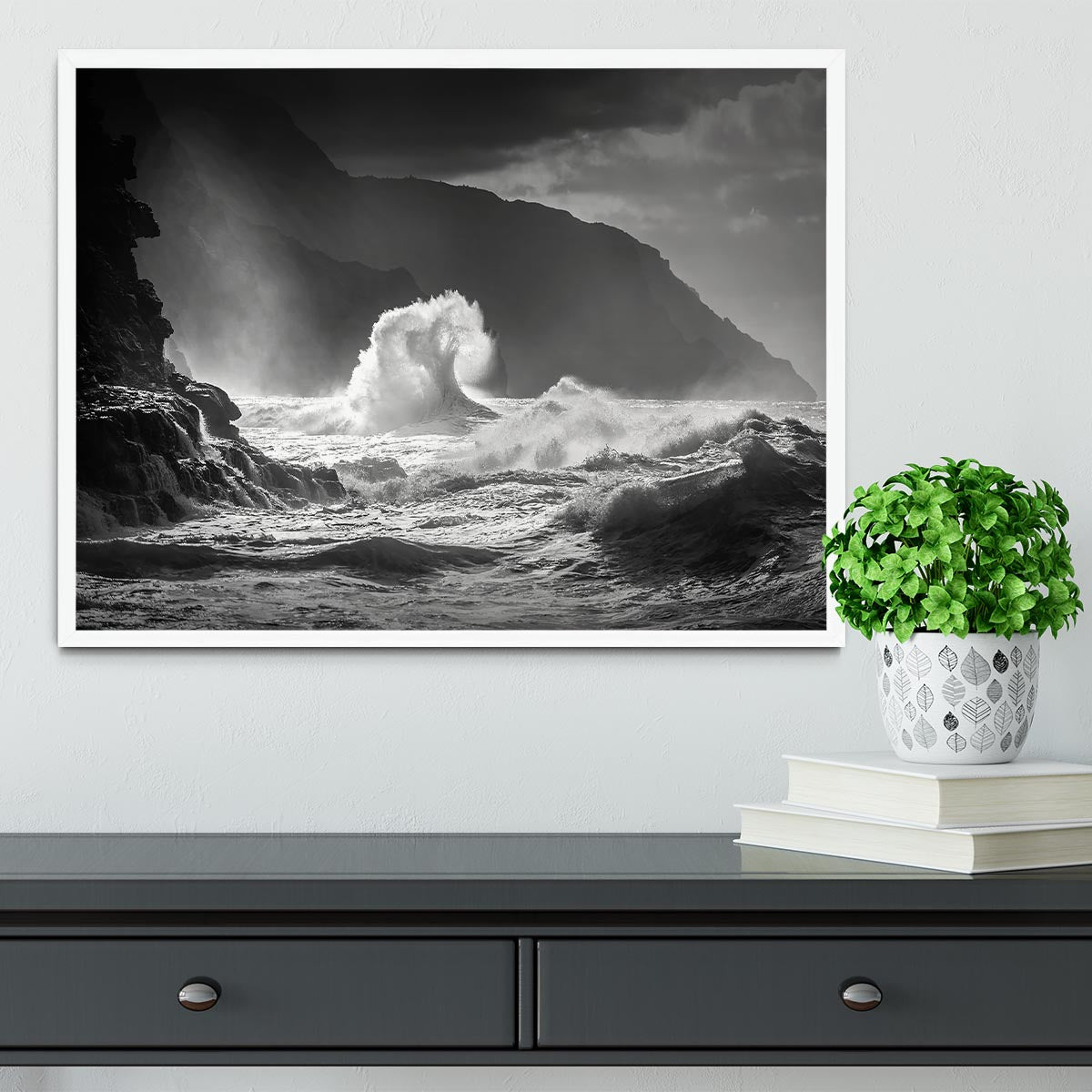 Pacific Ocean Waves Framed Print - Canvas Art Rocks -6