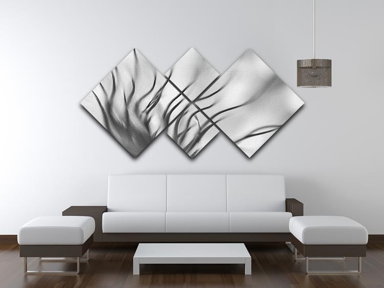 Abstract Boanical 4 Square Multi Panel Canvas - Canvas Art Rocks - 3
