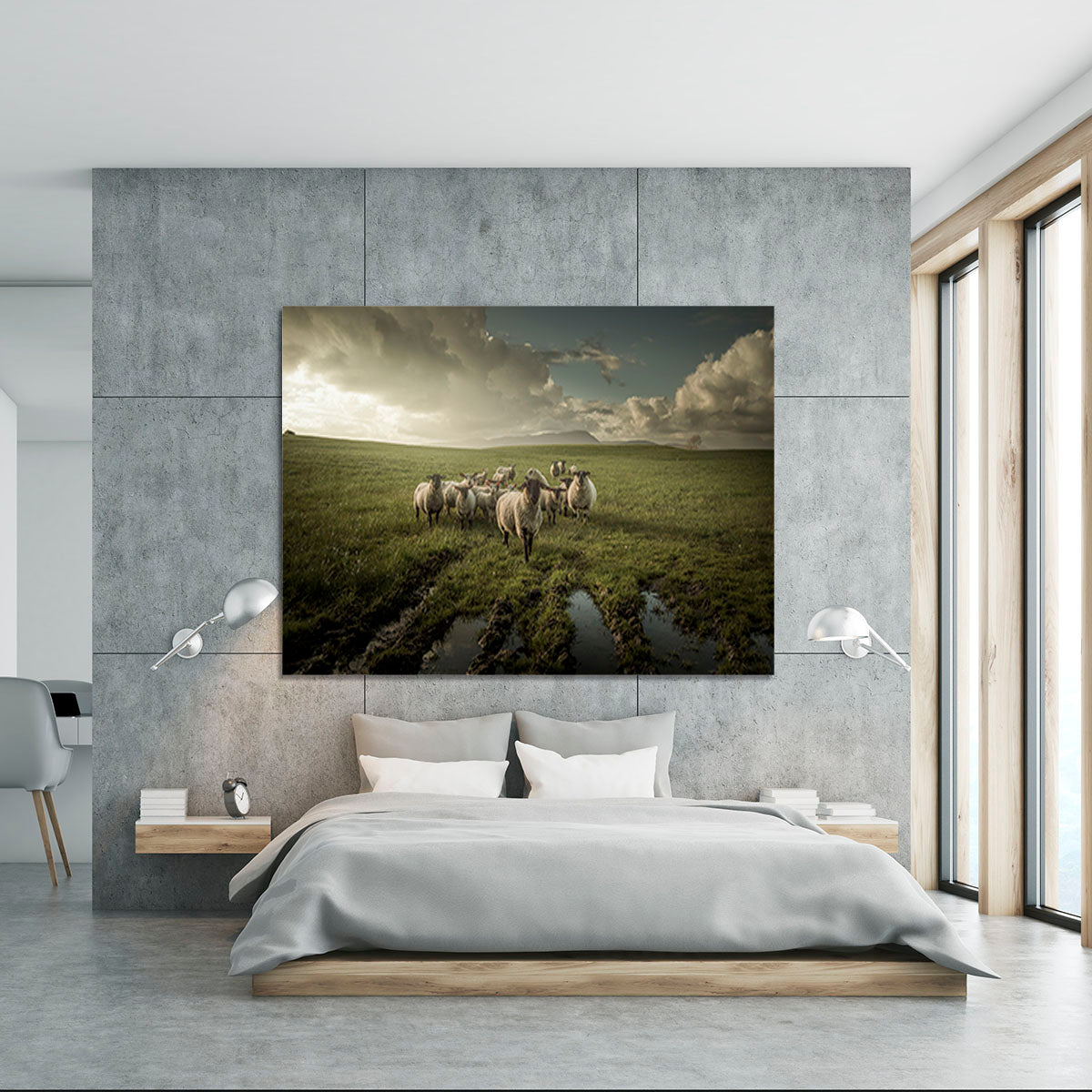 Sheep in field Canvas Print or Poster - Canvas Art Rocks - 5