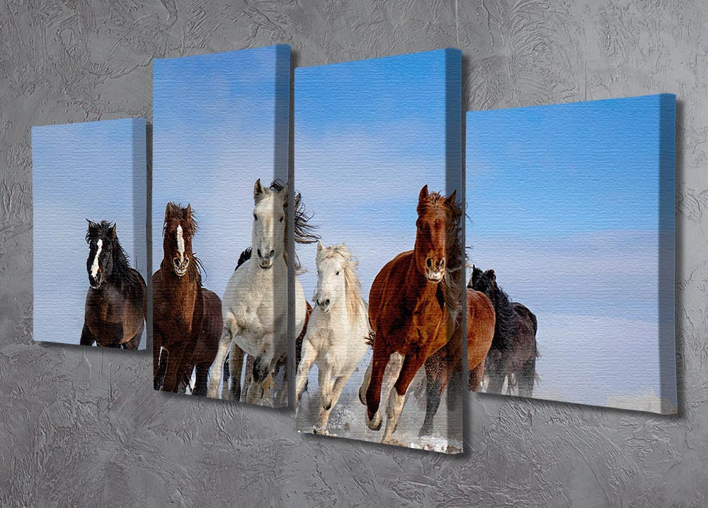 Mongolia Horses 4 Split Panel Canvas - Canvas Art Rocks - 2