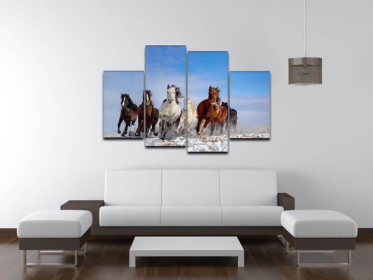 Mongolia Horses 4 Split Panel Canvas - Canvas Art Rocks - 3