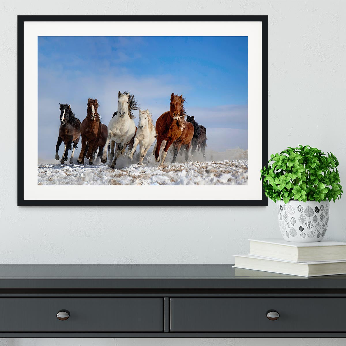 Mongolia Horses Framed Print - Canvas Art Rocks - 1