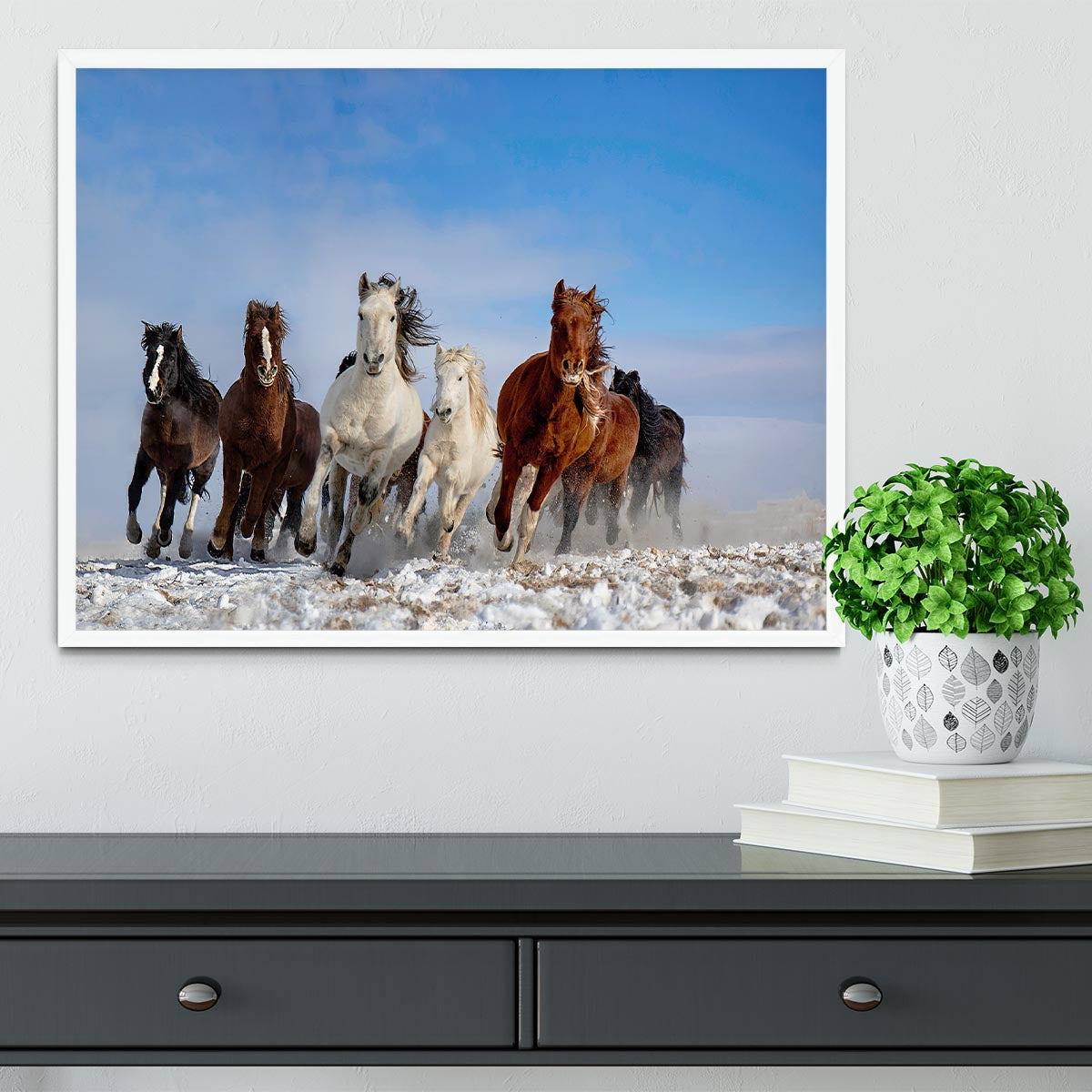 Mongolia Horses Framed Print - Canvas Art Rocks -6