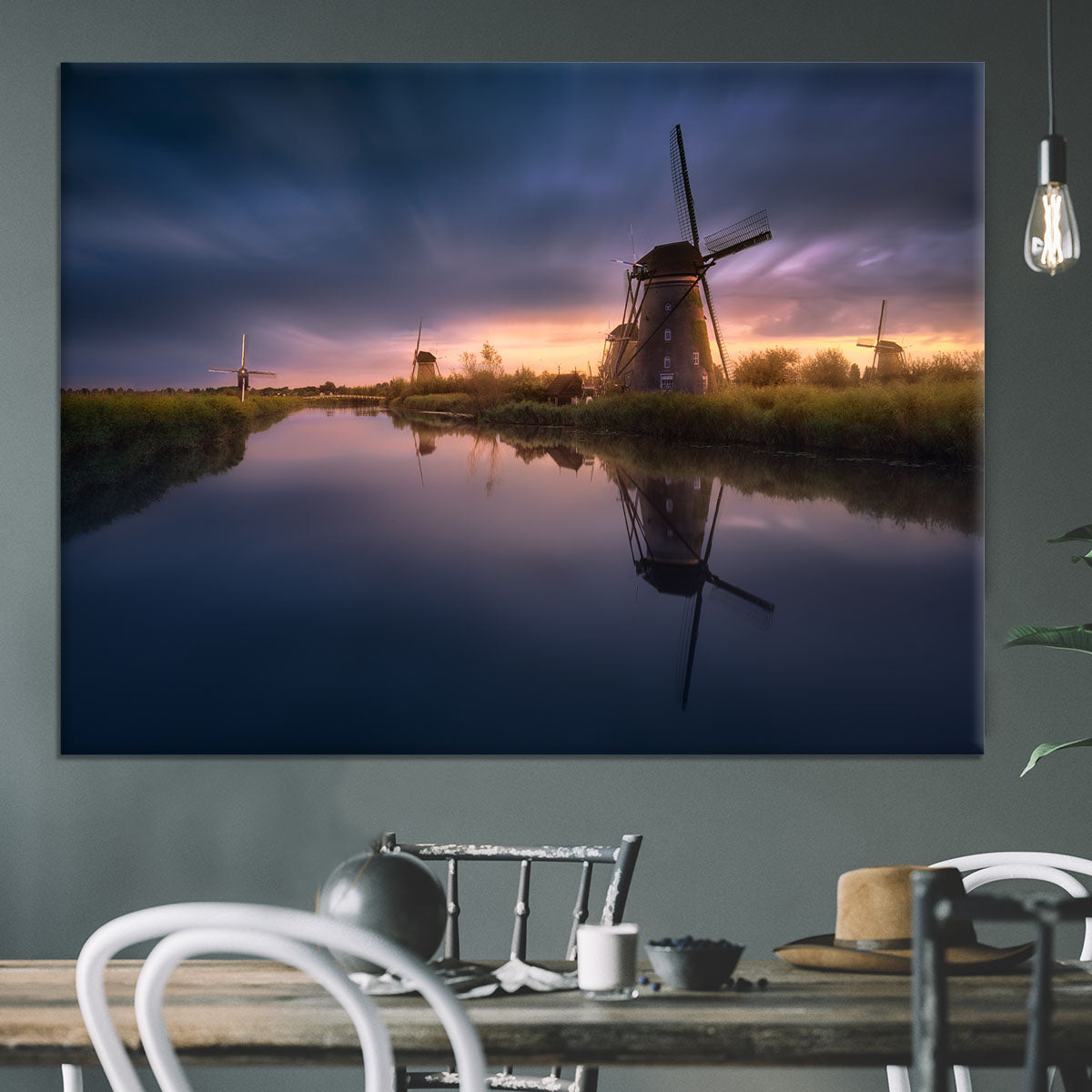 Kinderdijk Windmills Canvas Print or Poster - Canvas Art Rocks - 3