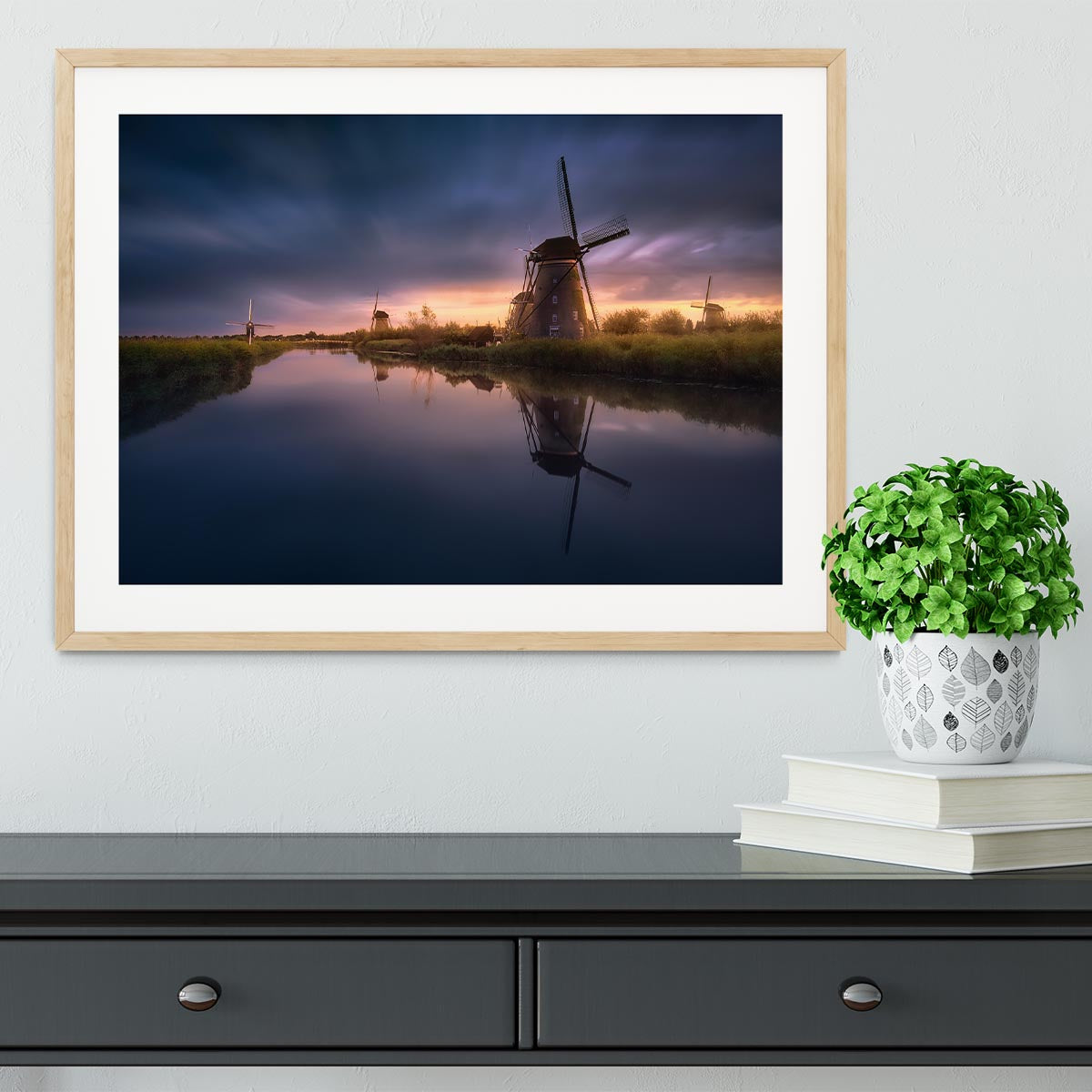 Kinderdijk Windmills Framed Print - Canvas Art Rocks - 3