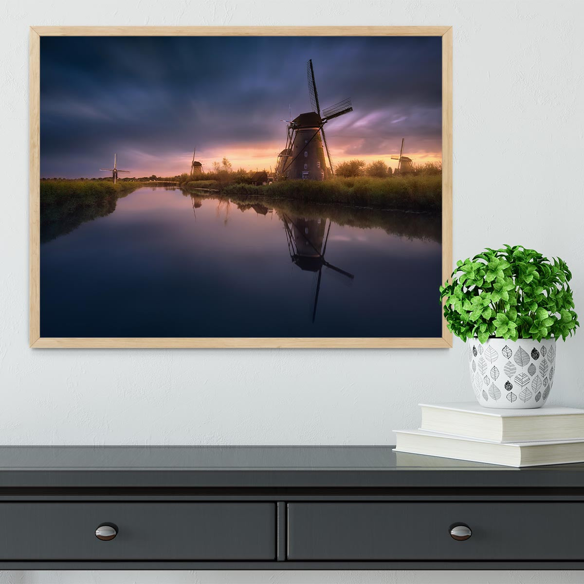 Kinderdijk Windmills Framed Print - Canvas Art Rocks - 4
