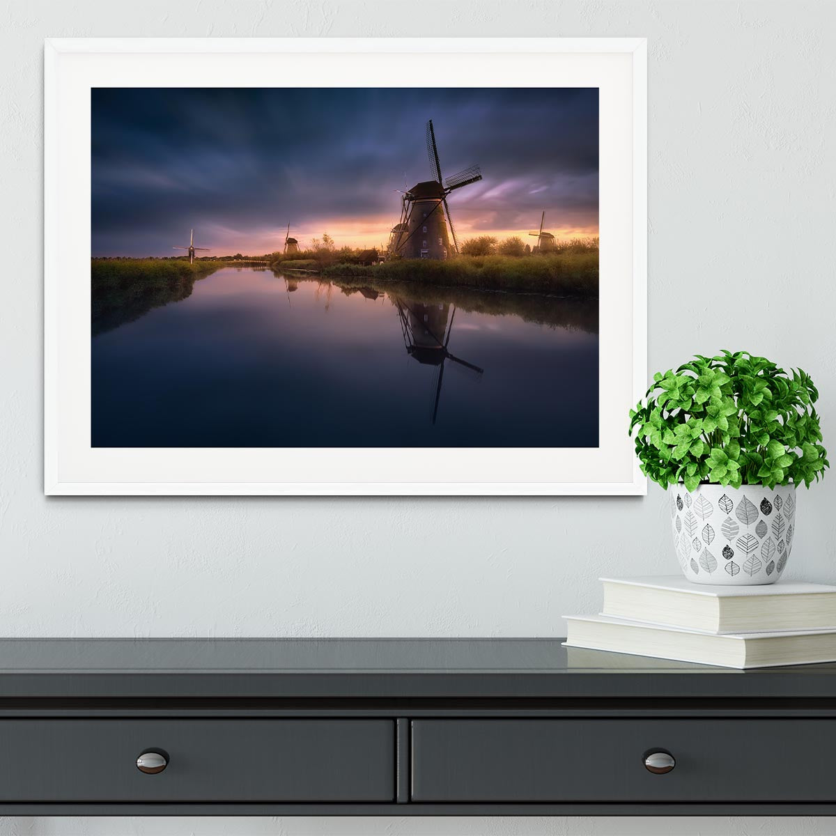 Kinderdijk Windmills Framed Print - Canvas Art Rocks - 5