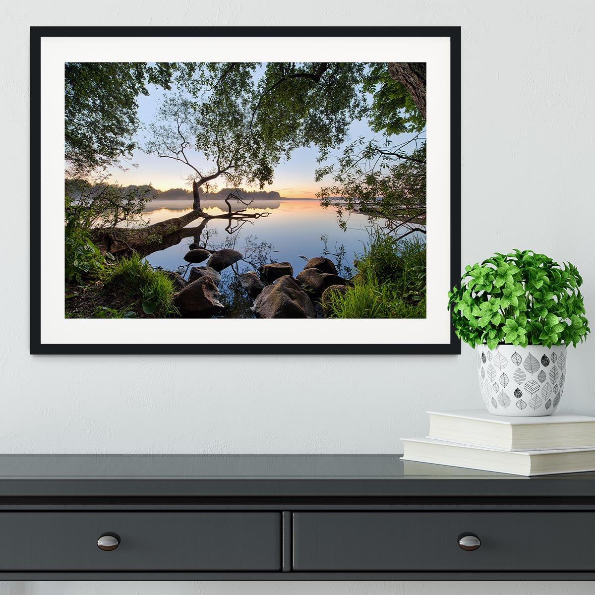 Lake View Framed Print - Canvas Art Rocks - 1