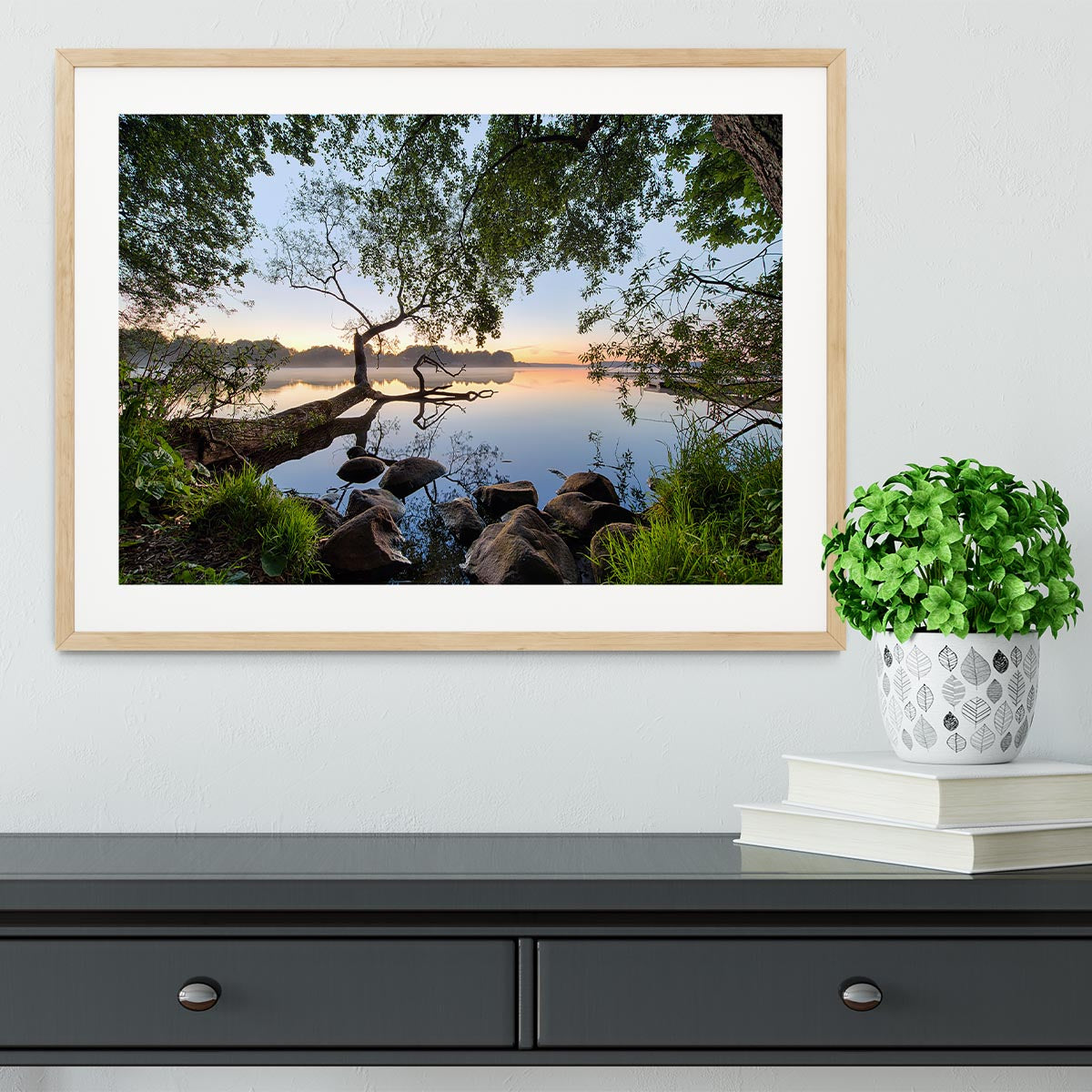 Lake View Framed Print - Canvas Art Rocks - 3