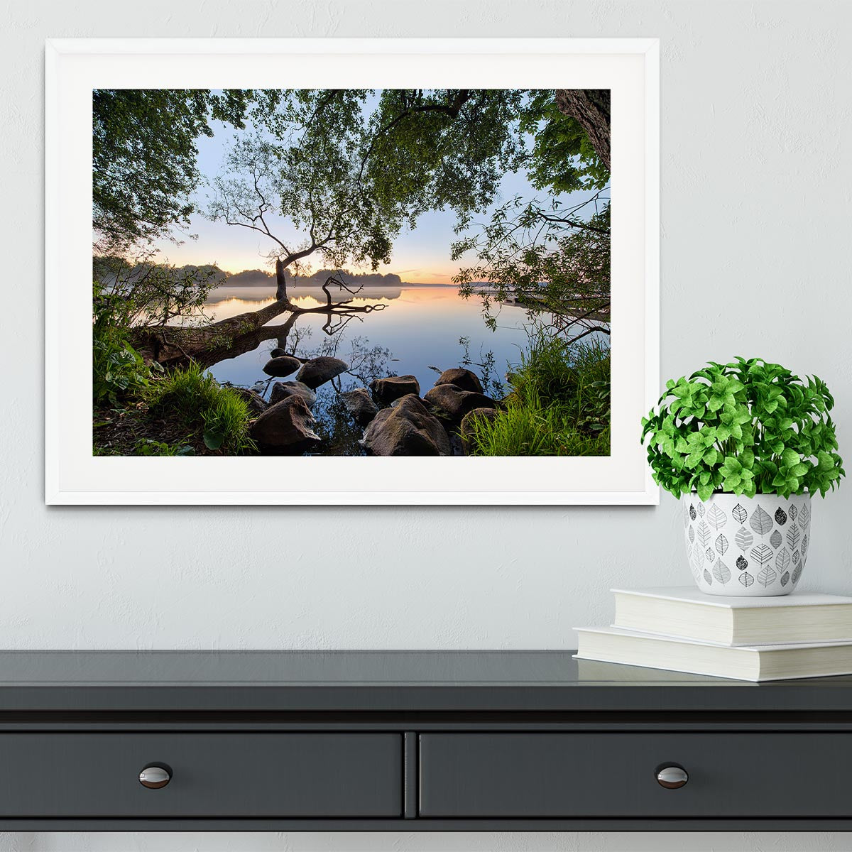Lake View Framed Print - Canvas Art Rocks - 5