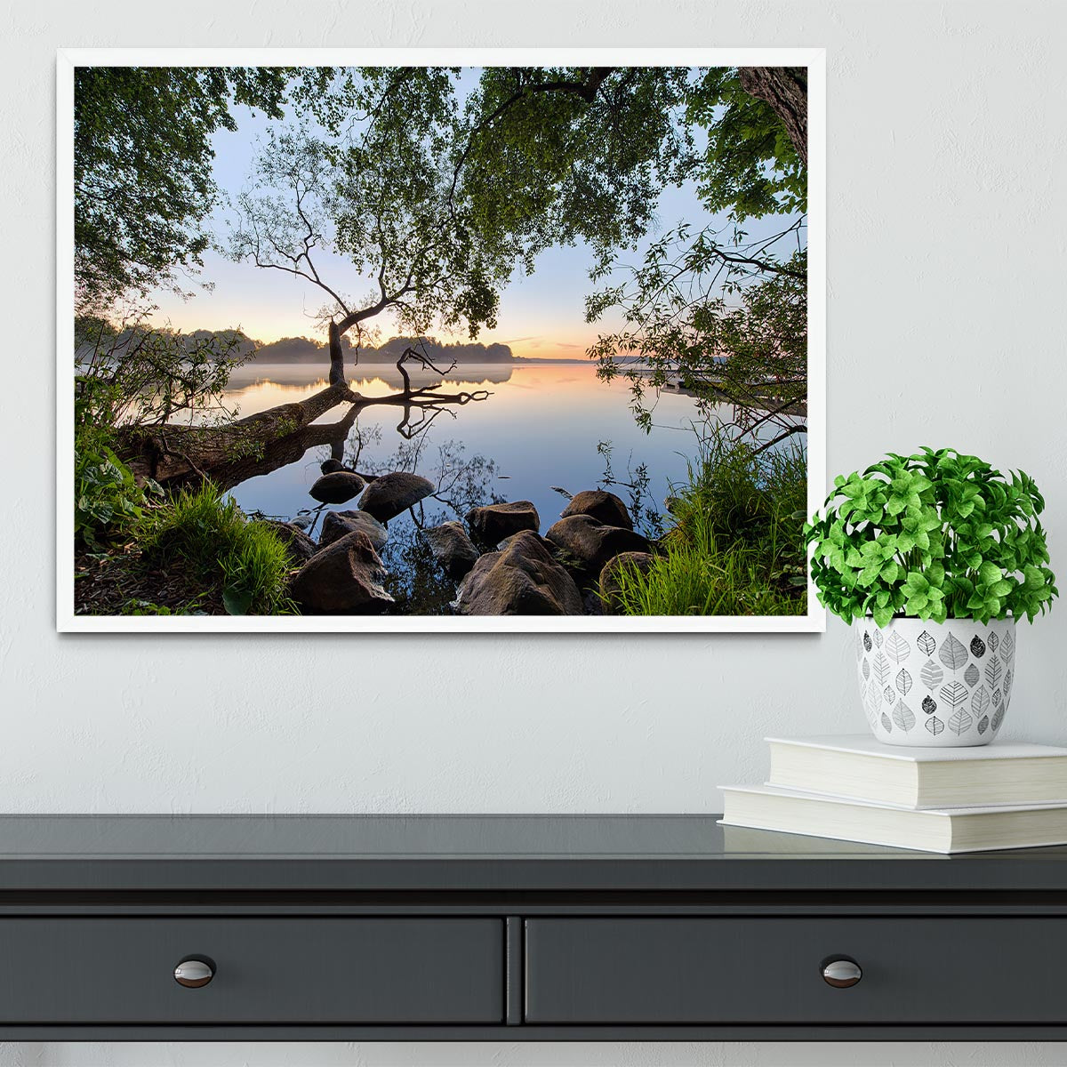 Lake View Framed Print - Canvas Art Rocks -6