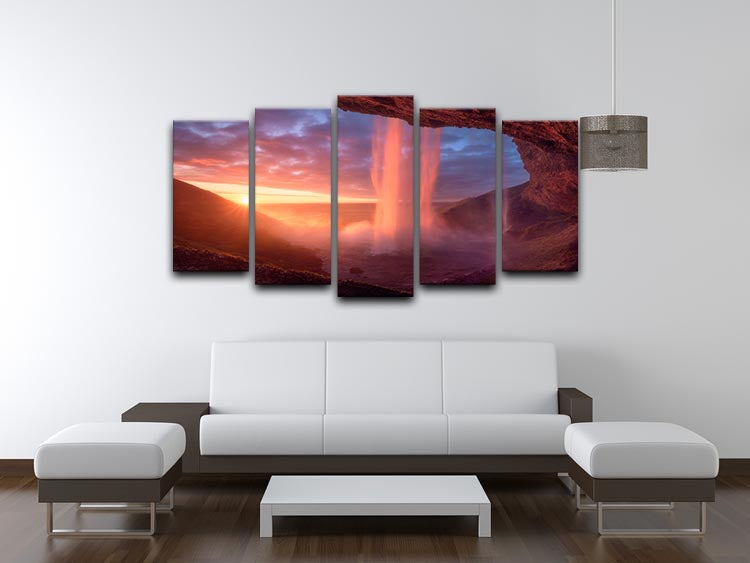 A Wall Of Flames 5 Split Panel Canvas - Canvas Art Rocks - 3