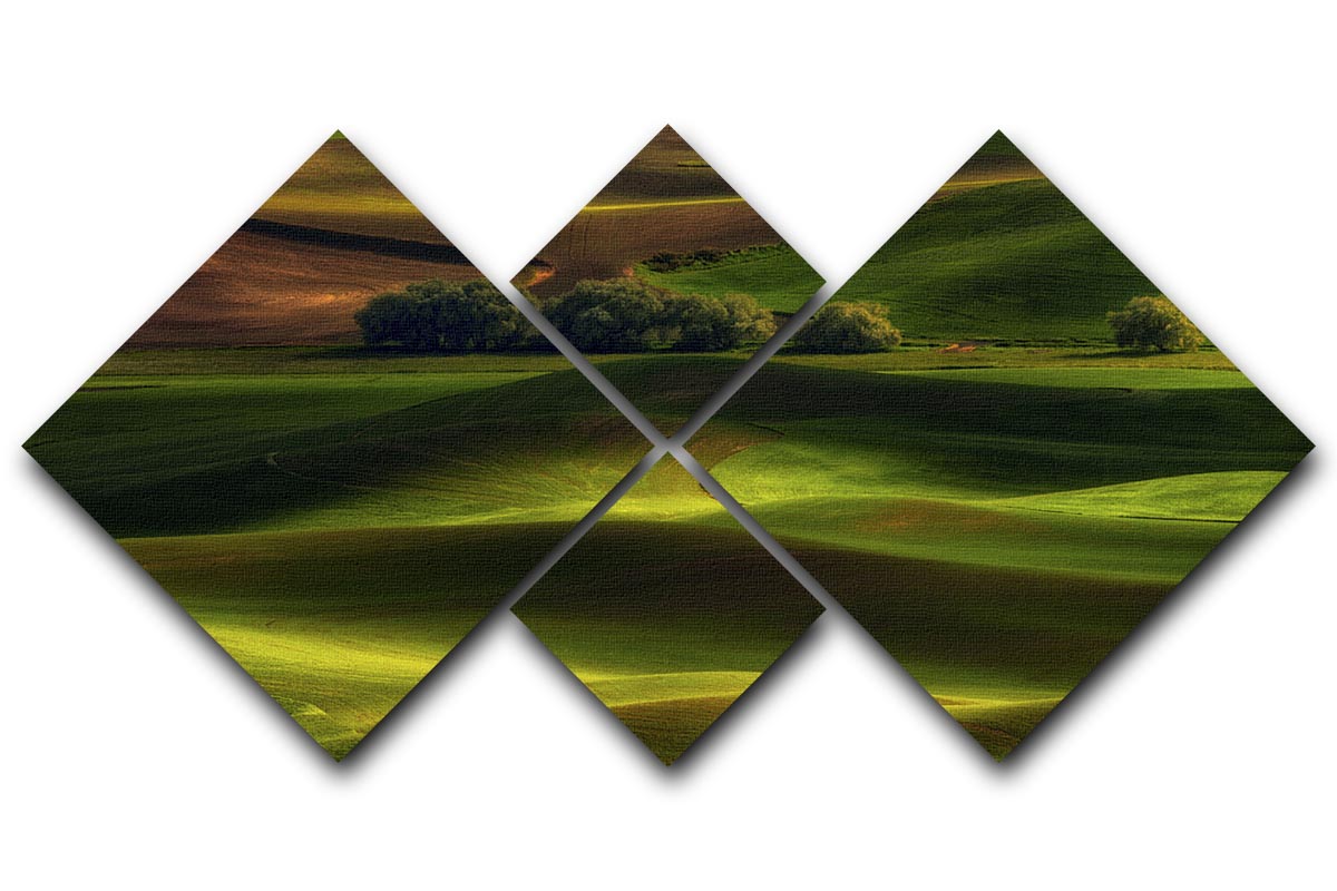 Spring In The Palouse 4 Square Multi Panel Canvas - Canvas Art Rocks - 1