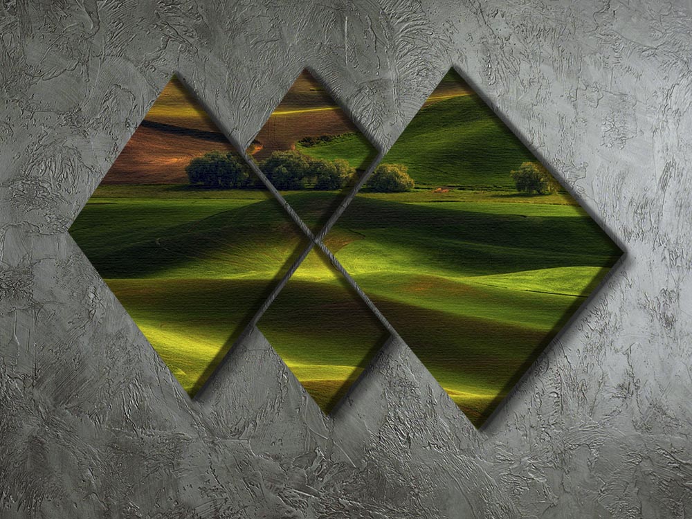 Spring In The Palouse 4 Square Multi Panel Canvas - Canvas Art Rocks - 2