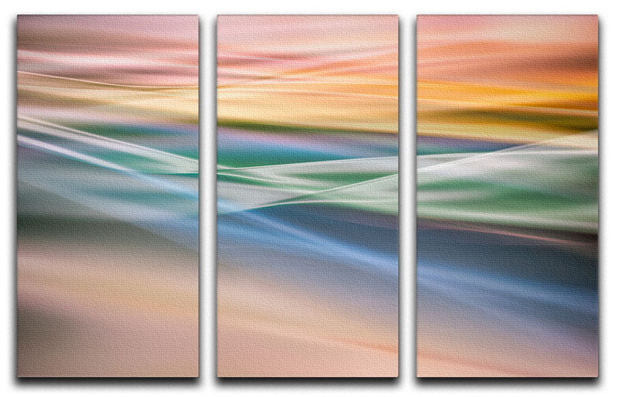Coloured Waves 3 Split Panel Canvas Print - Canvas Art Rocks - 1