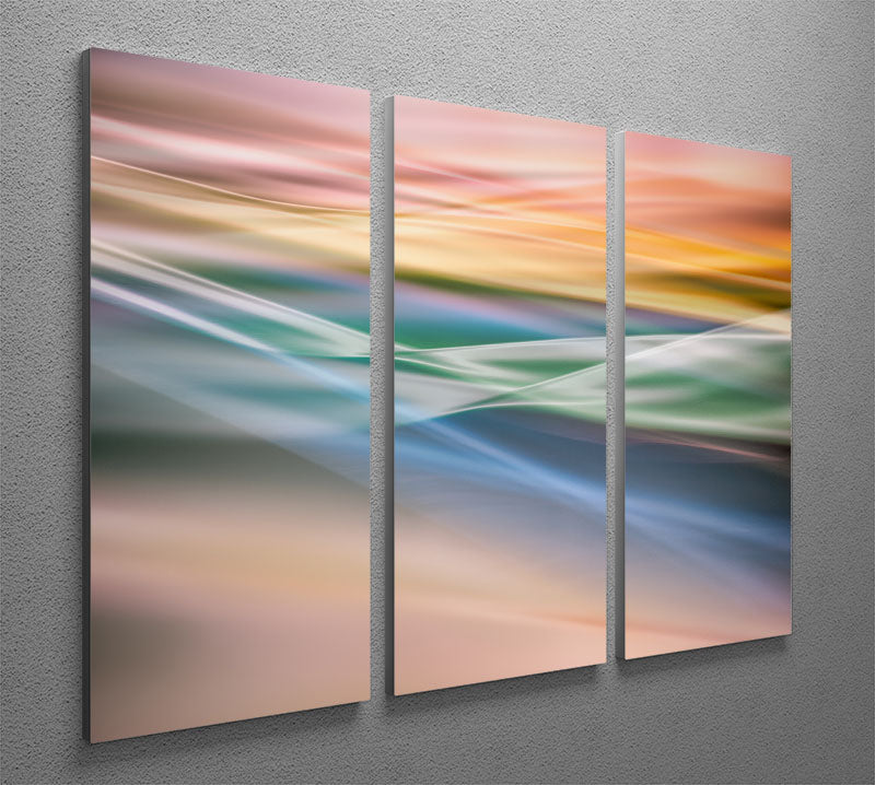 Coloured Waves 3 Split Panel Canvas Print - Canvas Art Rocks - 2