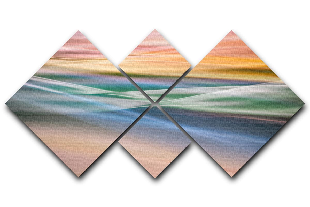 Coloured Waves 4 Square Multi Panel Canvas - Canvas Art Rocks - 1