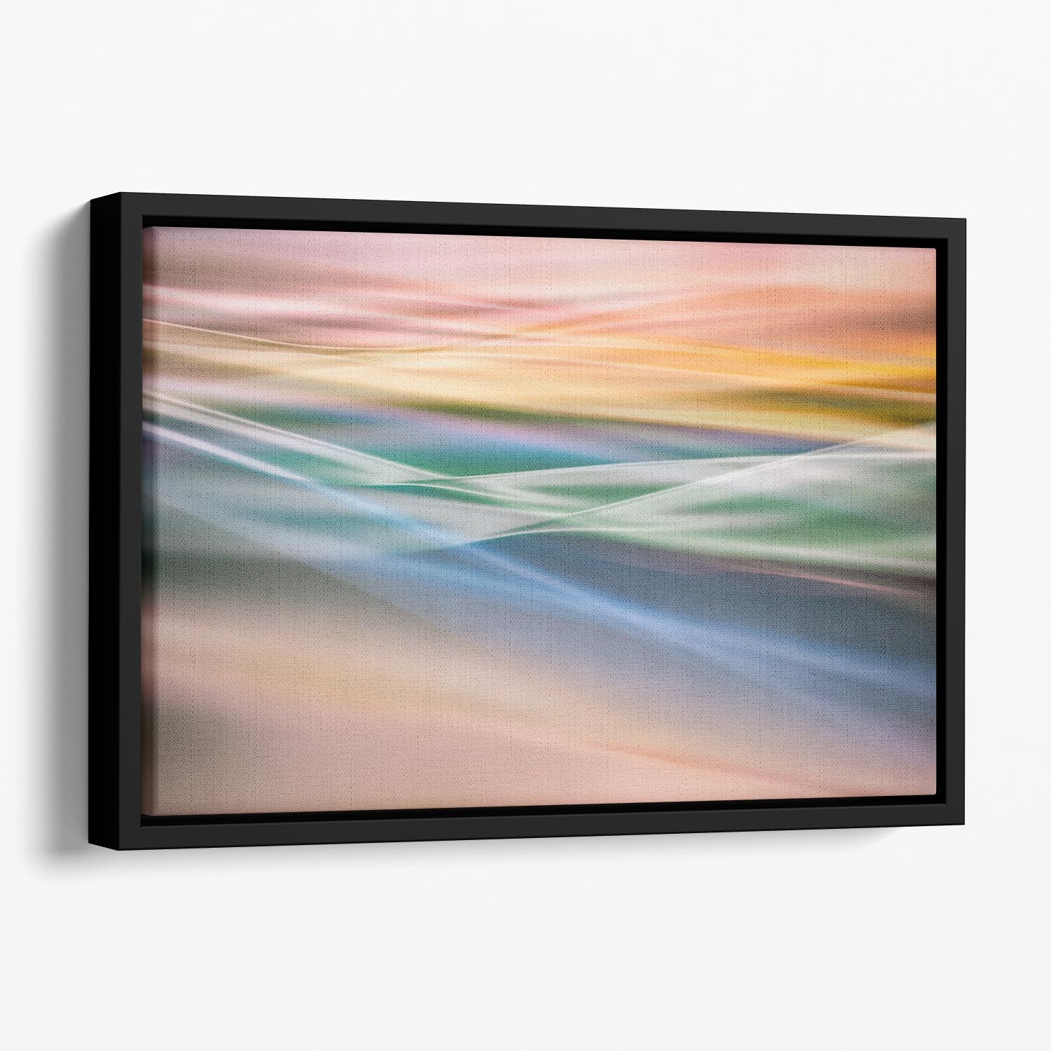 Coloured Waves Floating Framed Canvas - Canvas Art Rocks - 1